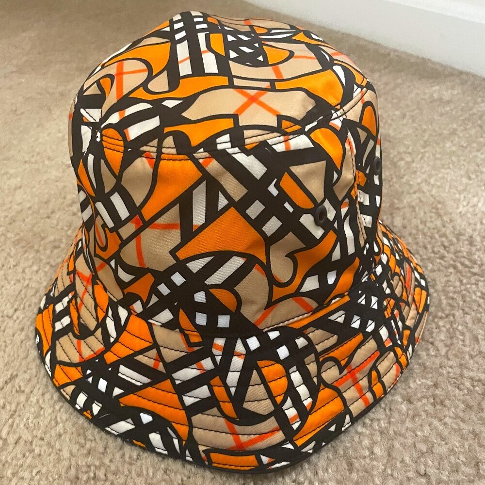 Burberry Orange Monogram Bucket Hat (Size M)